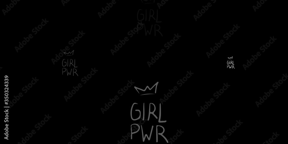 Dark Gray vector texture with women's rights symbols. Dark Gray vector texture with women's rights symbols.