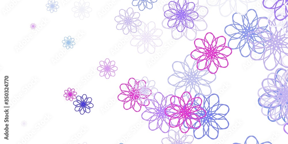 Light Blue, Red vector doodle texture with flowers. Light Blue, Red vector doodle texture with flowers.