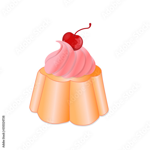 illustration of a cute dessert on a white background