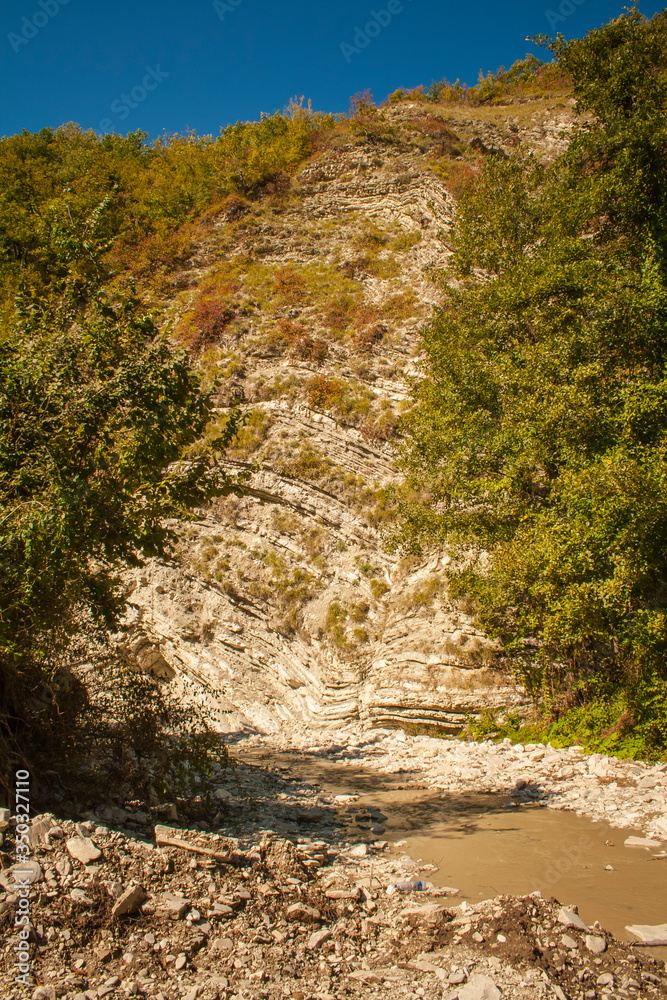 The mountain river in the gorge
