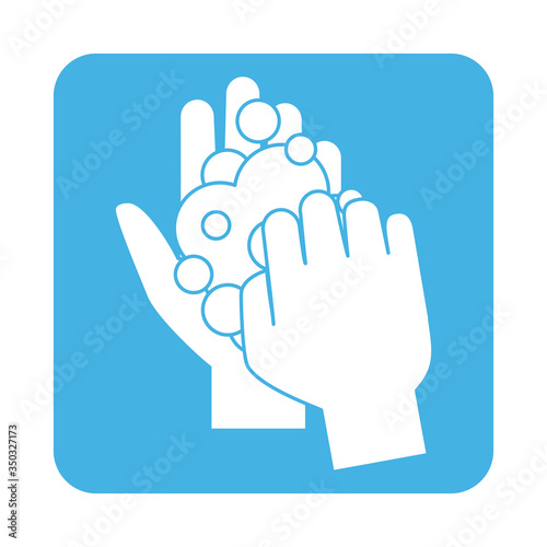 covid 19 coronavirus prevention wash hands sanitize protection block style icon