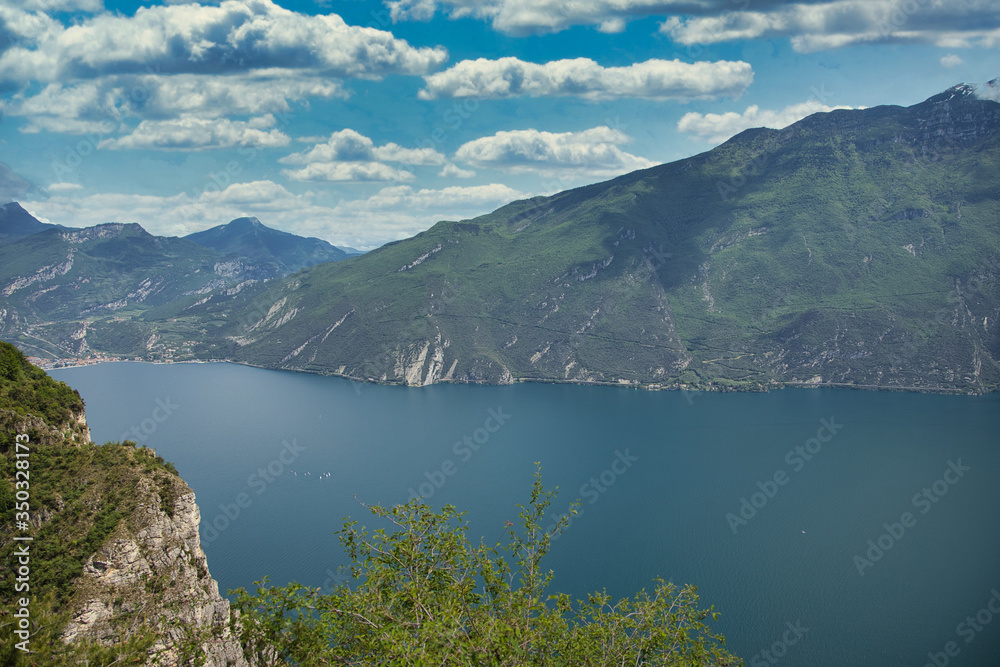 Lago di Garda, punta e bocca larici, panorama, trentino, Pregasina