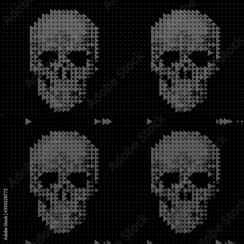 3d illustration of skull parametric pattern