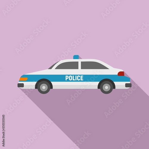 Police car icon. Flat illustration of police car vector icon for web design
