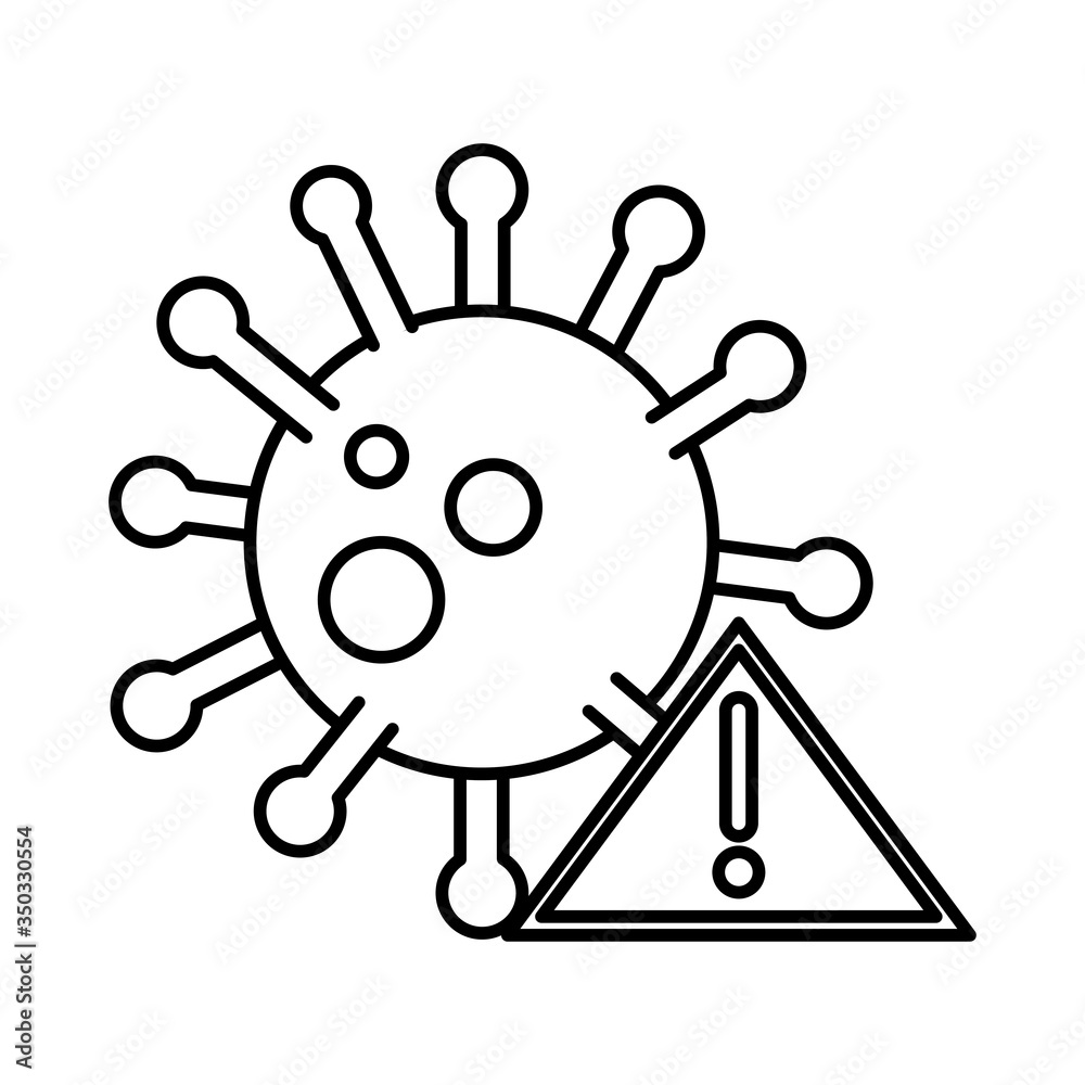 Obraz premium covid 19 coronavirus prevention waring danger disease line style icon