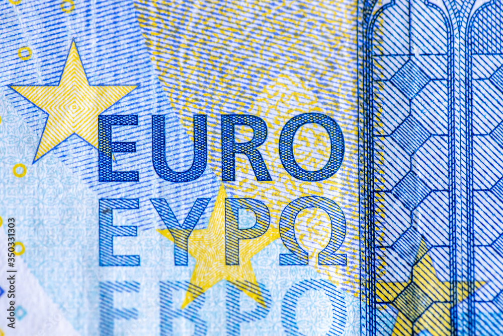 wenty Euro Banknote in a macro shot. wenty Euro Banknote in a macro shot.