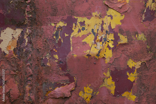 Different layers of paint and rust