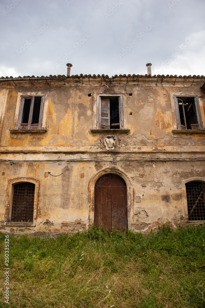 Old abandoned noble building in Southern Italy.