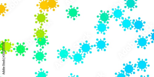 Light blue, yellow vector texture with disease symbols.