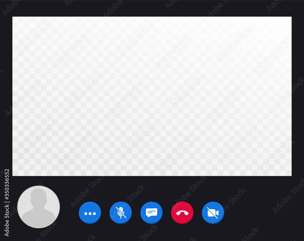 Video Call screen template. Video call Interface for social ...