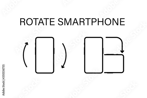 Rotate Mobile phone. Device rotation symbol. Turn your device. Rotate smartphone, icon set vector illustration for web site or mobile app