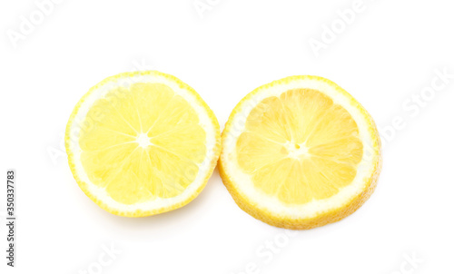Sliced yellow lemon.