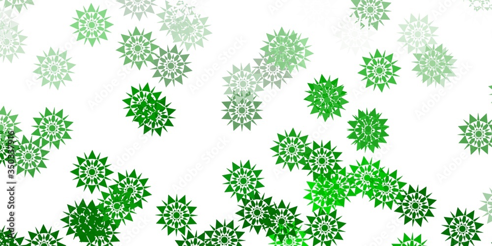 Light green vector background with christmas snowflakes. Light green vector background with christmas snowflakes.