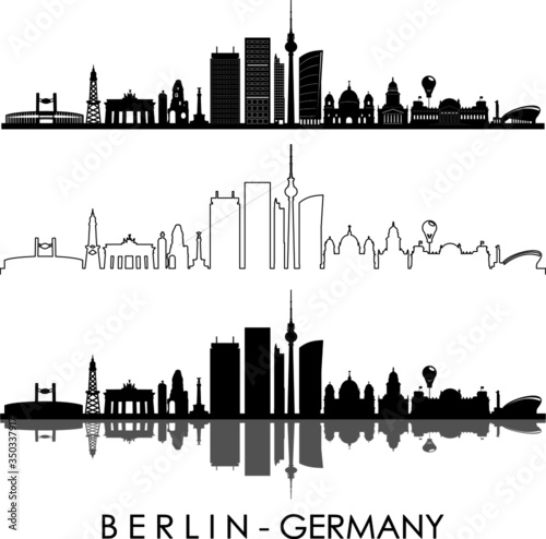 BERLIN City GERMANY Skyline Silhouette Cityscape Vector