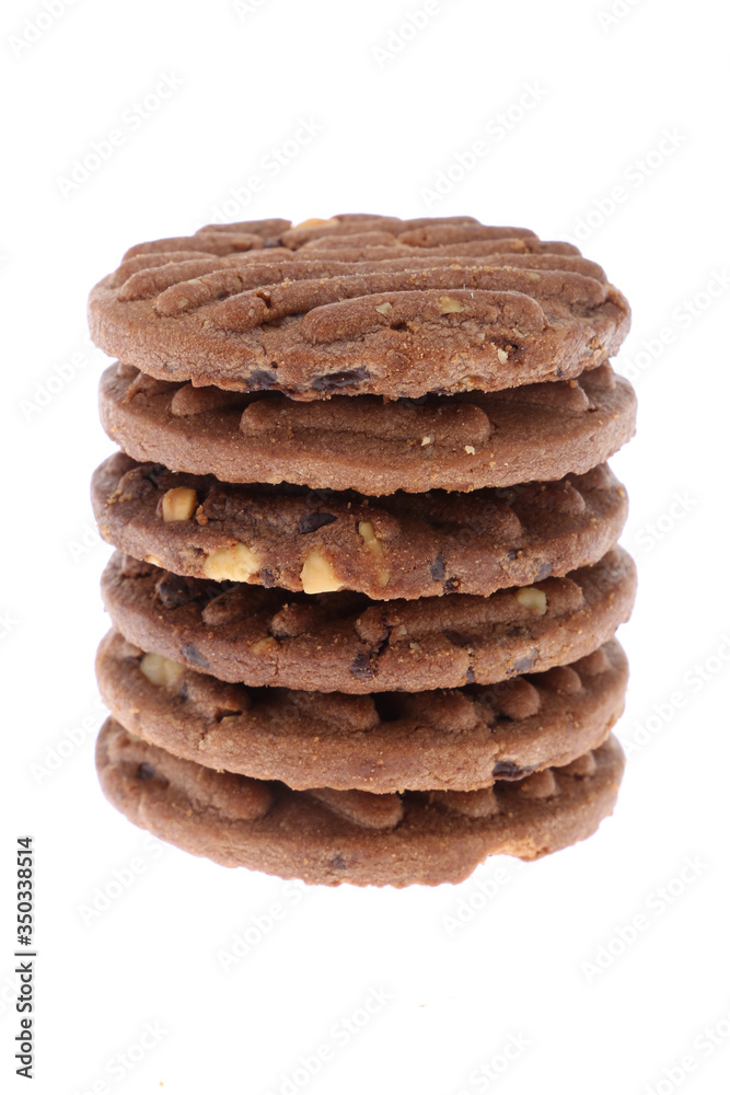 Chocolate chip And Salted cookie isolated on white background Chocolate chip And Salted cookie isolated on white background