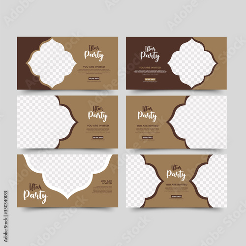 Set of Ramadan sale banner template. Suitable for social media posts, promotion kit, product publication tools, Instagram and web internet ads, Facebook banner.