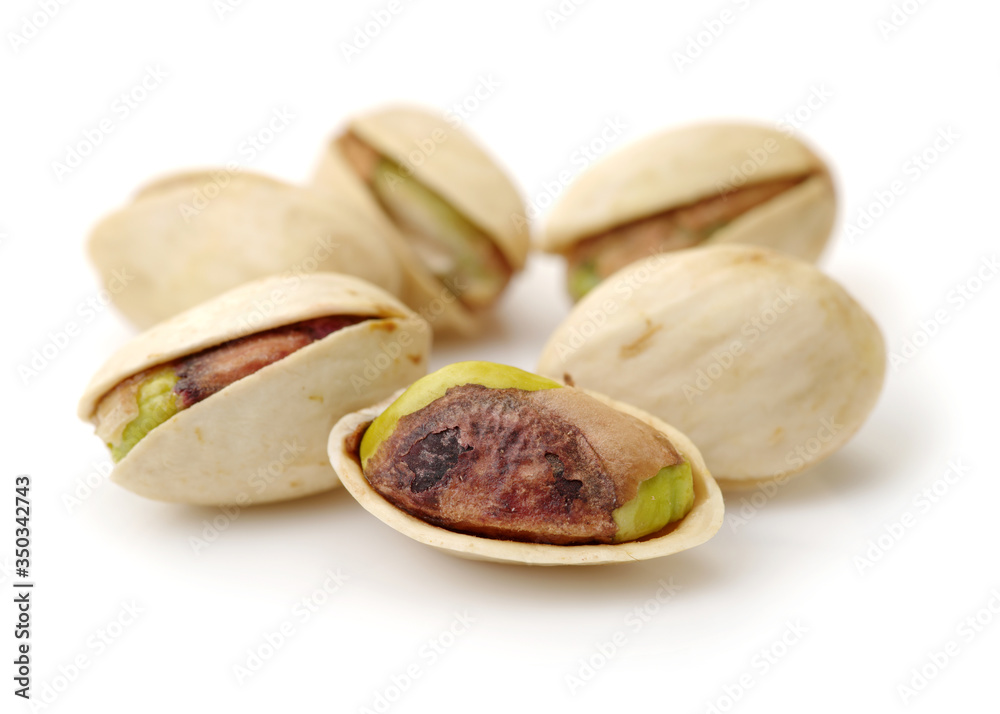 Pistachios on white background Pistachios on white background