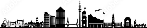 HAMBURG City GERMANY Skyline Silhouette Cityscape Vector