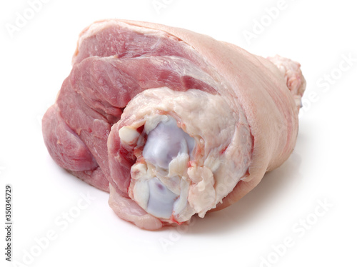 raw pork (leg) isolated on white background