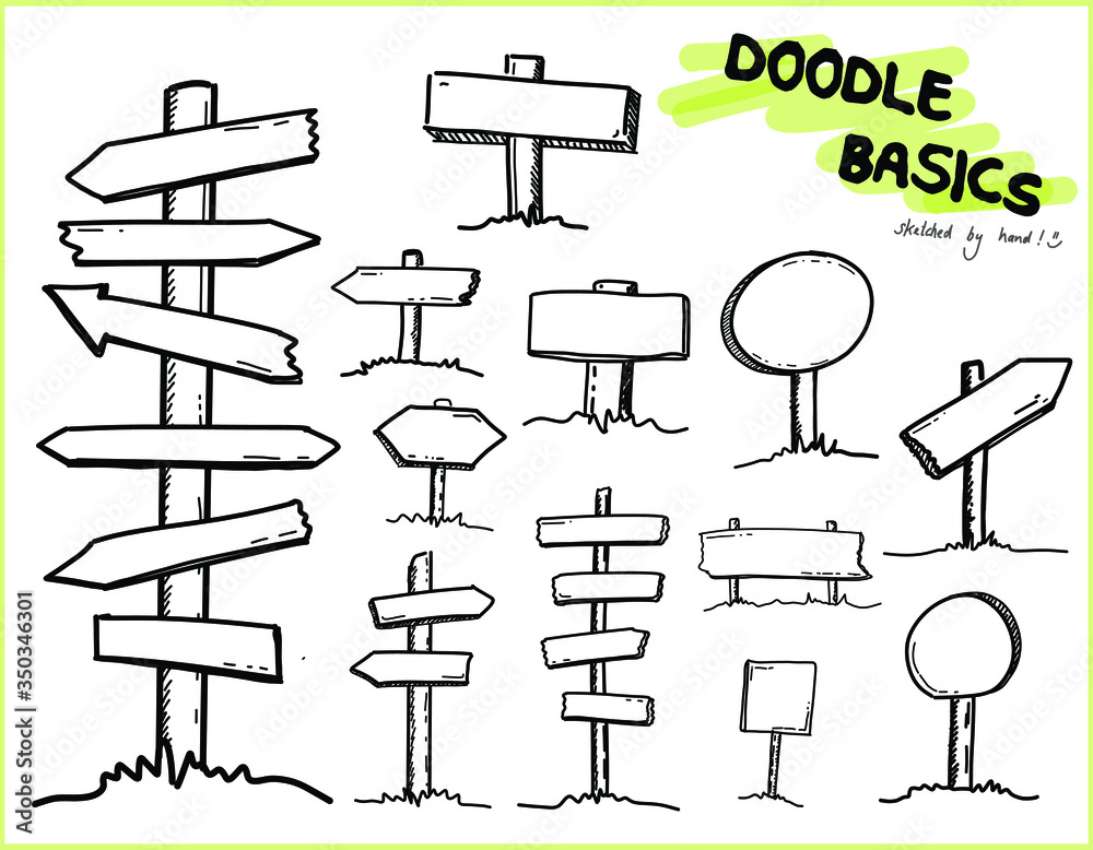 Doodle Sketchnote Template for Workshops, Seminar, Flipchart and Graphic Recording Signs Set Doodle Sketchnote Template for Workshops, Seminar, Flipchart and Graphic Recording Signs Set