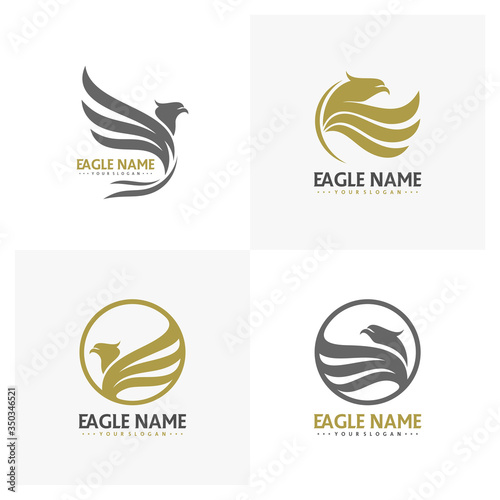 Set of Flying Eagle Logo Design Vector  Creative design  Template  illustration  Icon symbol