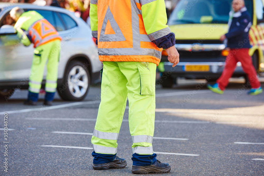 Traffic control manager watching urban street order Traffic control manager watching urban street order