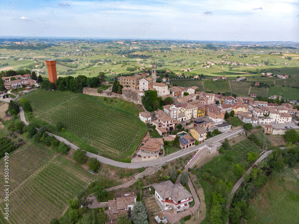 Calosso town, Costigliole d'Asti, Piedmont, Italy. Monferrato langhe wine tasting region