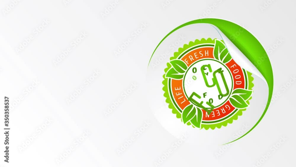 fresh healthful eco nutrient mark with retro fancy rounded layers on shiny green surface for packing fresh healthful eco nutrient mark with retro fancy rounded layers on shiny green surface for packing