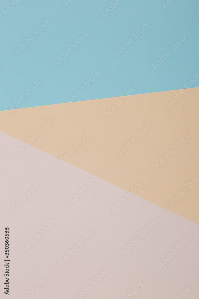 Blue and yellow background, colored paper geometrically divides into zones, frame, copy, space. Blue and yellow background, colored paper geometrically divides into zones, frame, copy, space.