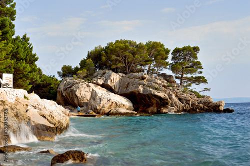 Croatia Brela Makarska reviera beach sea © nakonechnyi_o