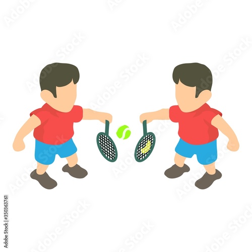 Tennis returner icon. Isometric illustration of tennis returner vector icon for web photo