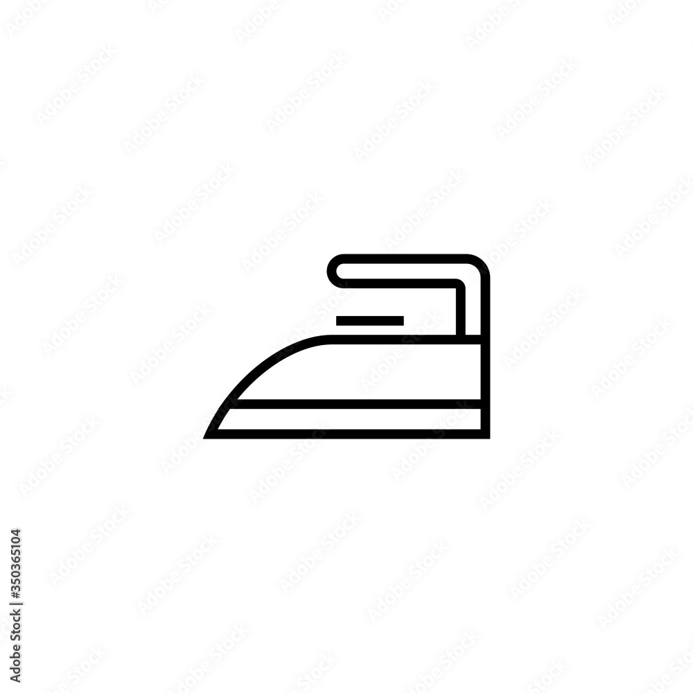 Iron vector icon in outline, linear style isolated on white background Iron vector icon in outline, linear style isolated on white background