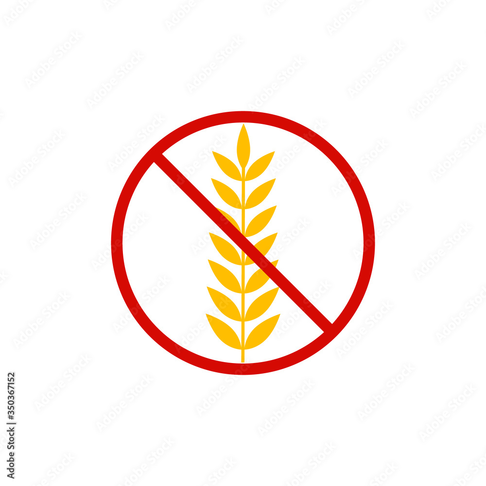 no wheat sign , Gluten Free Symbols With Banned Wheat Icon ,No Gluten free sign