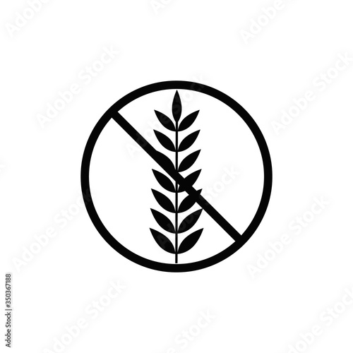 gluten free food allergy product dietary label flat vector icon for apps and websites