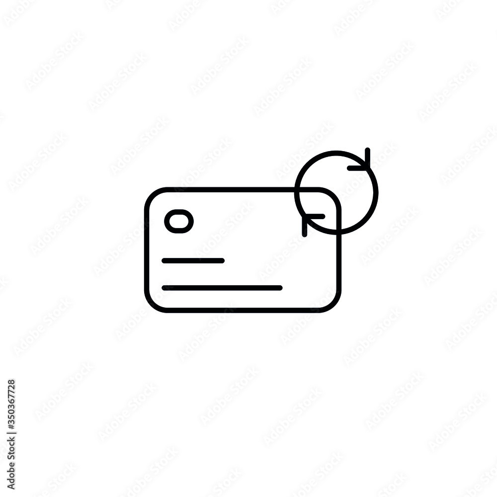 credit card or pass. circle arrow icon. black vector graphics, editble stroke credit card or pass. circle arrow icon. black vector graphics, editble stroke