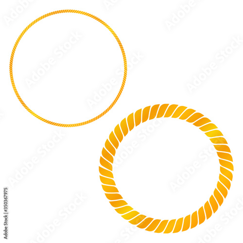 Braided twisted rope circle border vector illustration