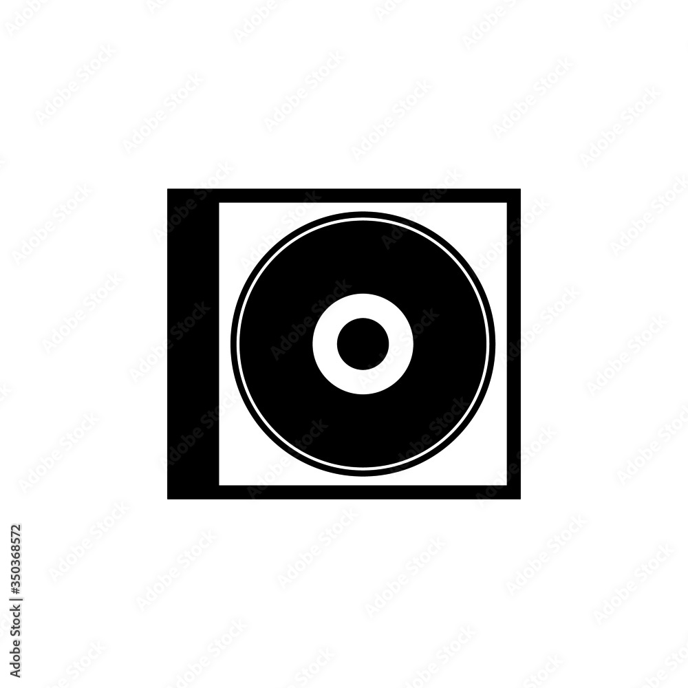 Compact disc vector icon in black solid flat isolated on white background Compact disc vector icon in black solid flat isolated on white background