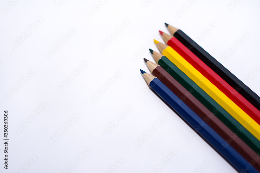 Fototapeta premium colored pencils on white background