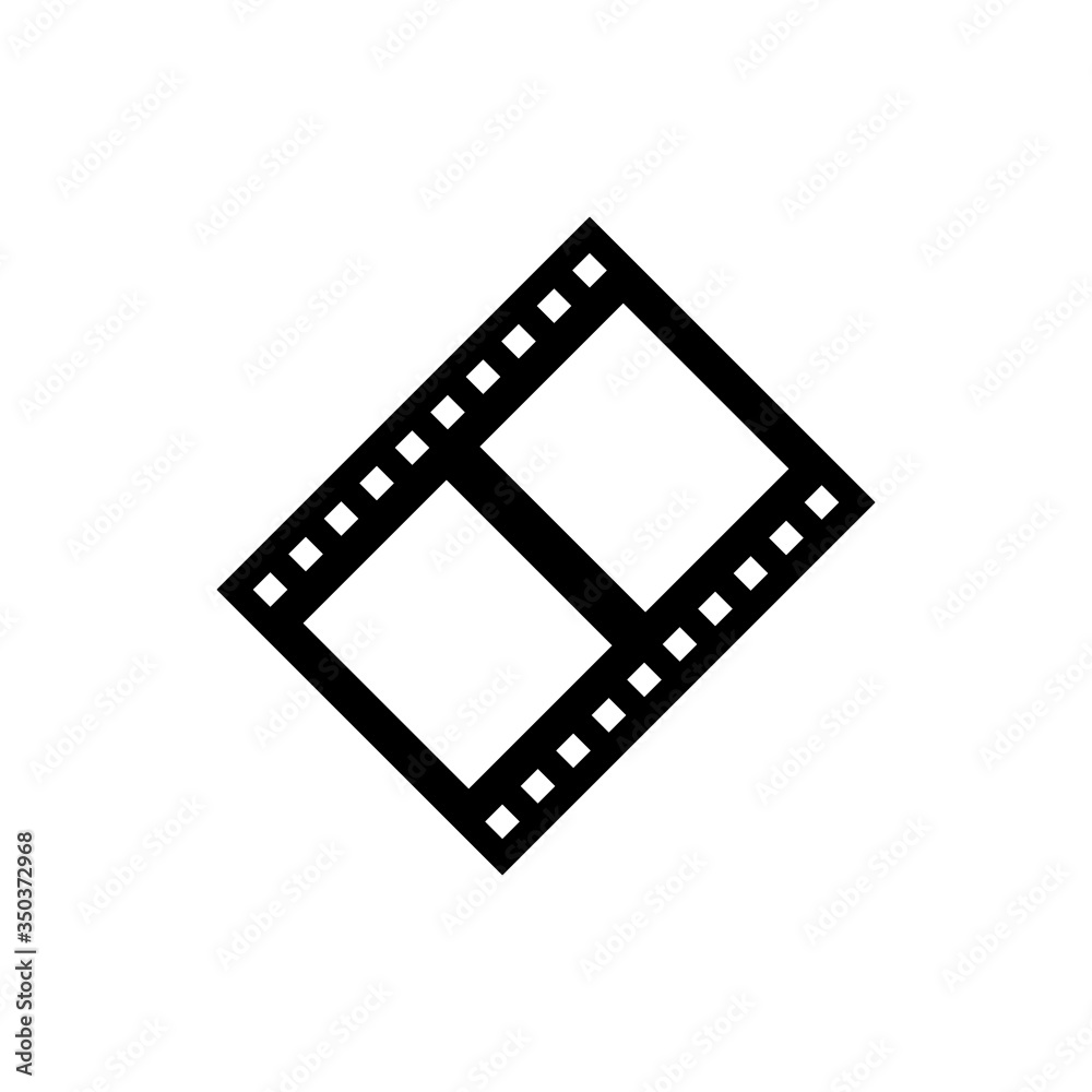 Film strip vector icon in black solid flat design icon isolated on white background Film strip vector icon in black solid flat design icon isolated on white background