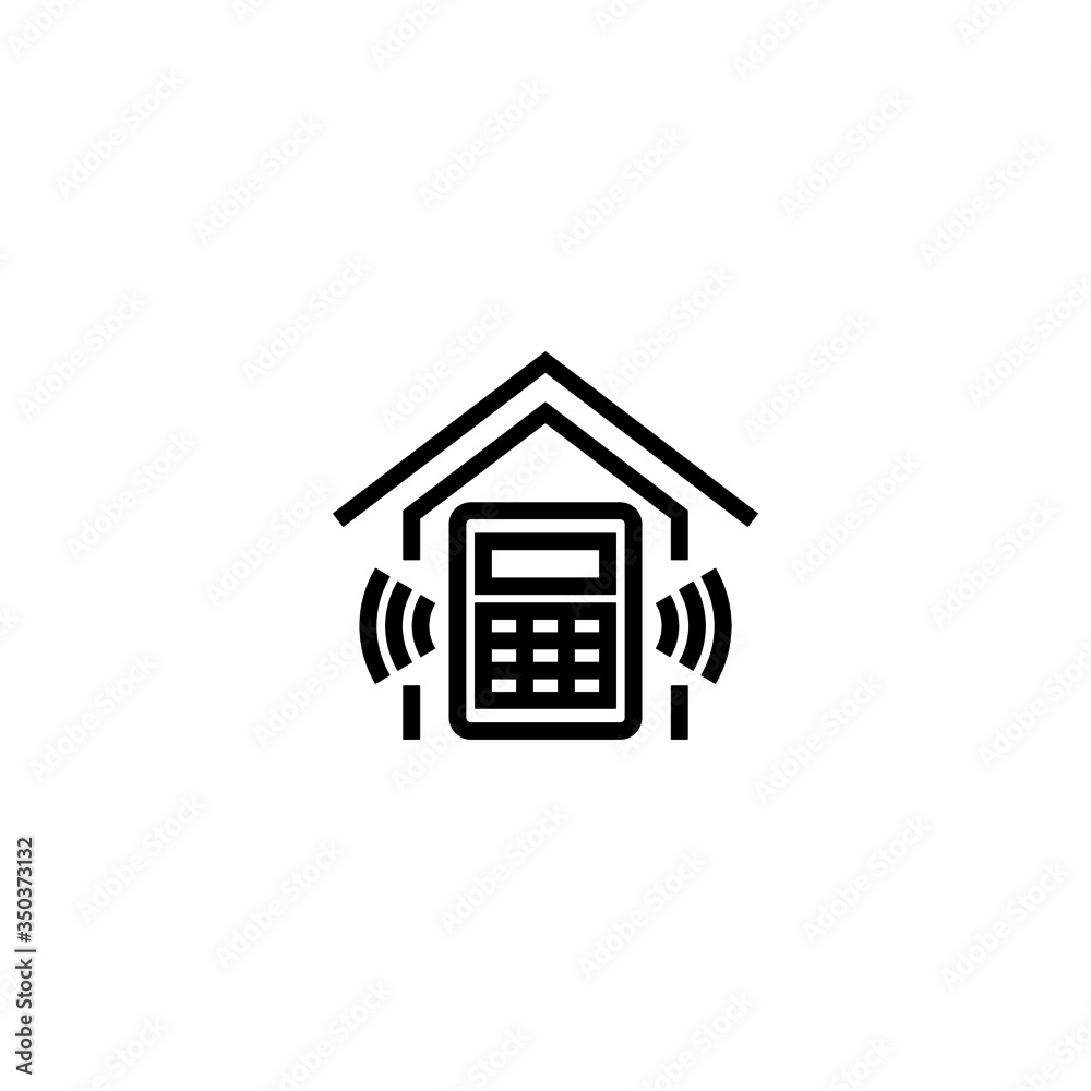 Burglar alarm vector icon in linear, outline icon isolated on white background Burglar alarm vector icon in linear, outline icon isolated on white background