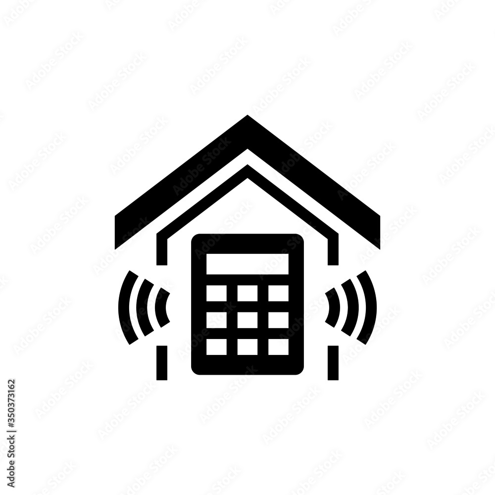 Burglar alarm vector icon in black solid flat design icon isolated on white background Burglar alarm vector icon in black solid flat design icon isolated on white background