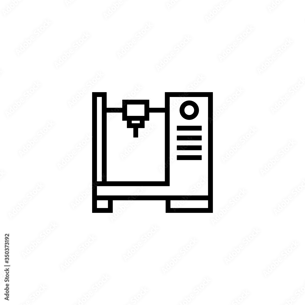 3d printer vector icon in linear, outline icon isolated on white background 3d printer vector icon in linear, outline icon isolated on white background