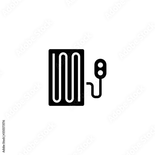 Electric blanket vector icon in black solid flat design icon isolated on white background