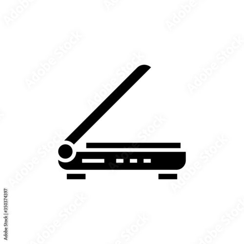 Scanner vector icon in black solid flat design icon isolated on white background