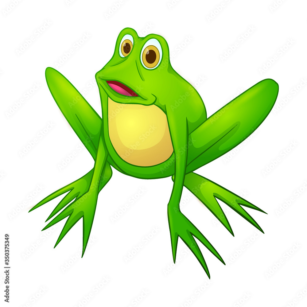 Fototapeta premium green frog cartoon