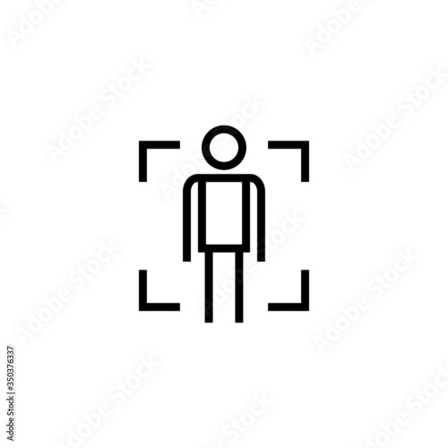 Body scan vector icon in linear, outline icon isolated on white background