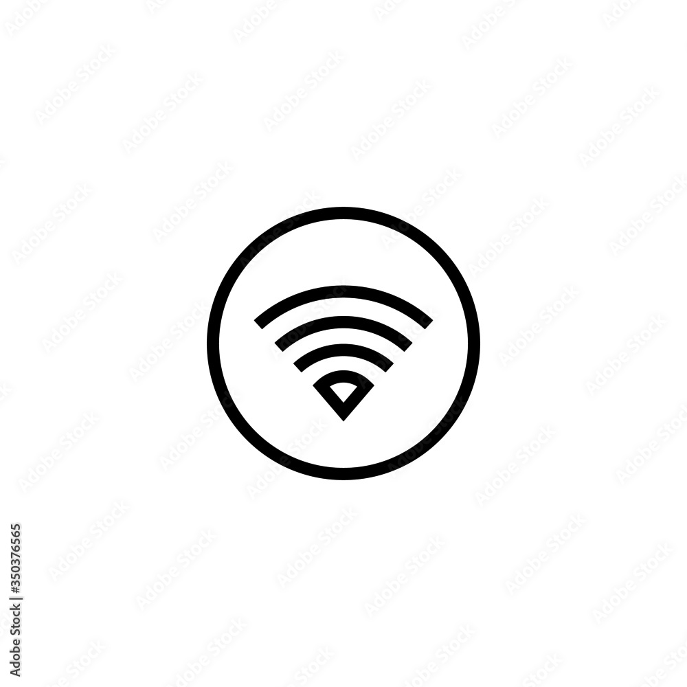 Wlan vector icon in linear, outline icon isolated on white background Wlan vector icon in linear, outline icon isolated on white background