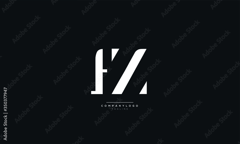Obraz premium FZ Letter Logo Alphabet Design Icon Vector Symbol