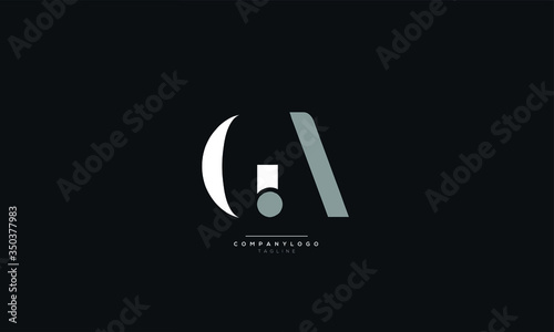 GA Letter Logo Alphabet Design Icon Vector Symbol photo