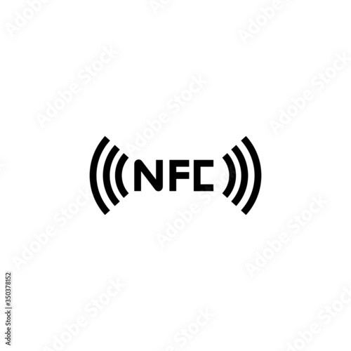 Near field communication icon in black solid flat design icon isolated on white background